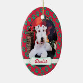 Ornement En Céramique Noël - Fox de fil Terrier - Dexter (Droite)