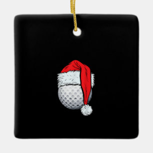 Ornement En Céramique Noël Golf Ball Père Noël T Casquette Funny Spor