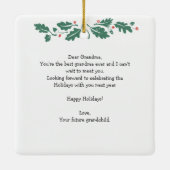 Ornement En Céramique Noël Grossesse Faire-part bébé numérisation grand- (Dos)