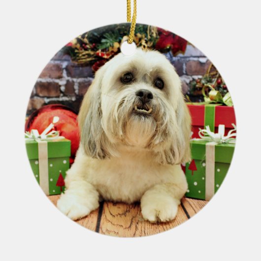Ornement En Céramique Noël - Lhasa Apso - solo (Devant)