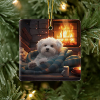 Ornement En Céramique Noël Maltais Unique, Cadeau Pour Amoureux de les c
