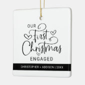 Ornement En Céramique Noël mignon Engagé Photo Noël (Gauche)