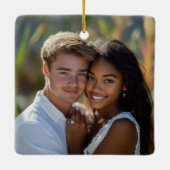 Ornement En Céramique Noël mignon Engagé Photo Noël (Dos)