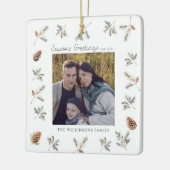 Ornement En Céramique Noël naturel foire photo Noël (Gauche)