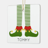 Ornement En Céramique Noël Nom d'elfe Festif Fête Fun (Gauche)