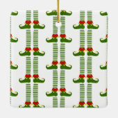 Ornement En Céramique Noël Nom d'elfe Festif Fête Fun (Dos)