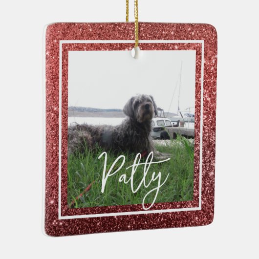 Ornement En Céramique Noël Parties scintillant rouge Bible Verse Espoir (Droite)