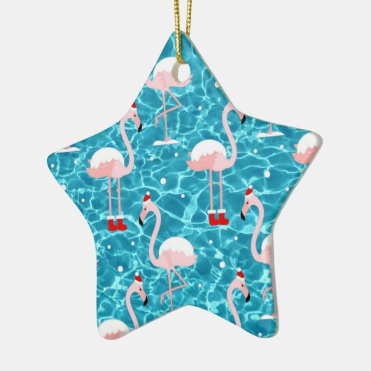 Ornement En Céramique Noël père Noël flamant (Gauche)