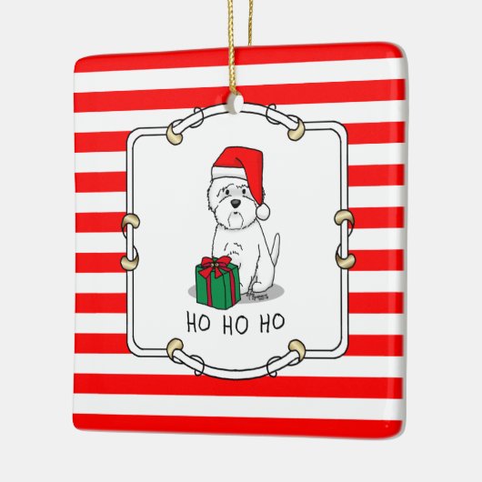 Ornement En Céramique Noël Père Noël West Highland White Terrier Westie (Gauche)