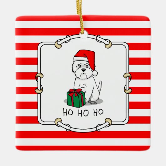 Ornement En Céramique Noël Père Noël West Highland White Terrier Westie (Devant)