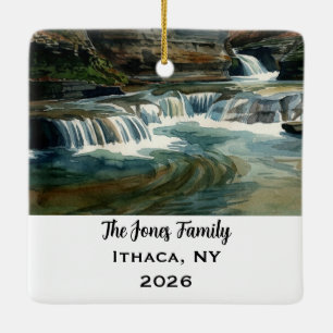 Ornement En Céramique Noël personnalisé à Ithaca, NY