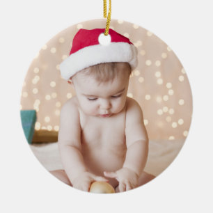 Ornement En Céramique Noël personnalisé de coutume de photo et de textes