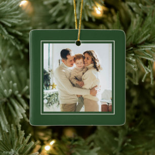 Ornement En Céramique Noël Photo Élégant Minimaliste 1