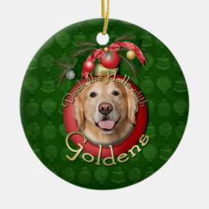 Ornement En Céramique Noël - plate-forme les halls - Goldens - couronne