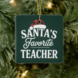 Ornement En Céramique Noël Professeur préféré de Santa enseigner aux étu