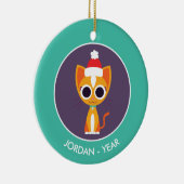 Ornement En Céramique Noël Purrl le chat (Droite)