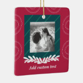 Ornement En Céramique Noël rouge personnalisable photo élégante (Droite)