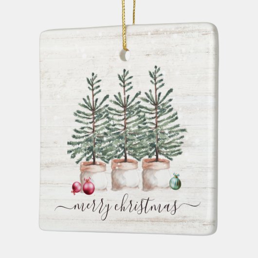 Ornement En Céramique Noël rustique Joyeux Noël (Gauche)