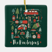 Ornement En Céramique Noël Rustique personnalisé Camping Lake House (Devant)