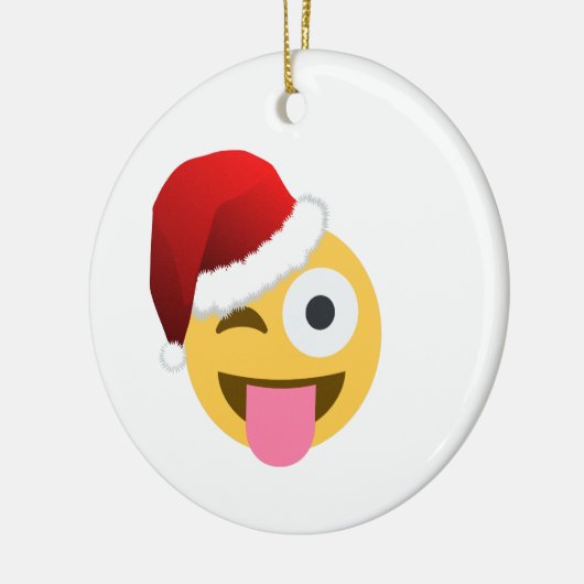 Ornement En Céramique noël santa claus winking emoji (Gauche)