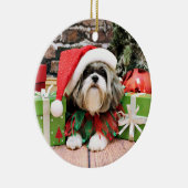 Ornement En Céramique Noël - Shih Tzu - Vince (Droite)