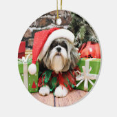 Ornement En Céramique Noël - Shih Tzu - Vince (Gauche)
