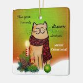 Ornement En Céramique Noël solitaire sans toi, douce chatte (Gauche)