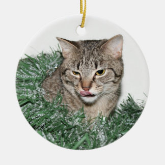 Ornement En Céramique Noël Tabby