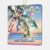 Ornement En Céramique Noël tropical de Mele Kalikimaka Palm Tree (Gauche)