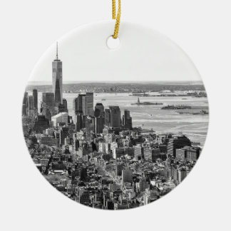 Ornement En Céramique Noir blanc New York City Skyline