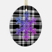 Ornement En Céramique Noir blanc Plaid avec couleur violette (Droite)