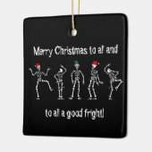 Ornement En Céramique Noir et Blanc Danser Noël Squelette (Gauche)