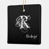 Ornement En Céramique Noir personnalisé (Gauche)