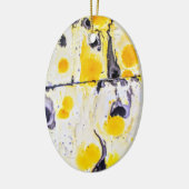 Ornement en céramique noire et jaune (Gauche)