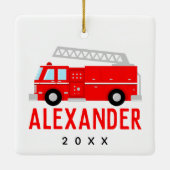 Ornement En Céramique Nom du camion d'incendie (Dos)