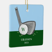 Ornement En Céramique Nom initial de golf (Droite)