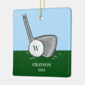 Ornement En Céramique Nom initial de golf (Gauche)