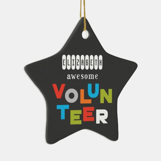 Ornement En Céramique Nom Personnalisé, Awesome Bénévole Appréciation (Droite)