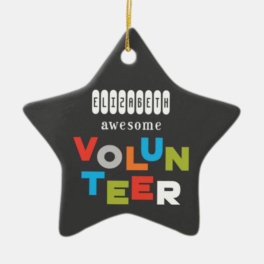 Ornement En Céramique Nom Personnalisé, Awesome Bénévole Appréciation (Devant)