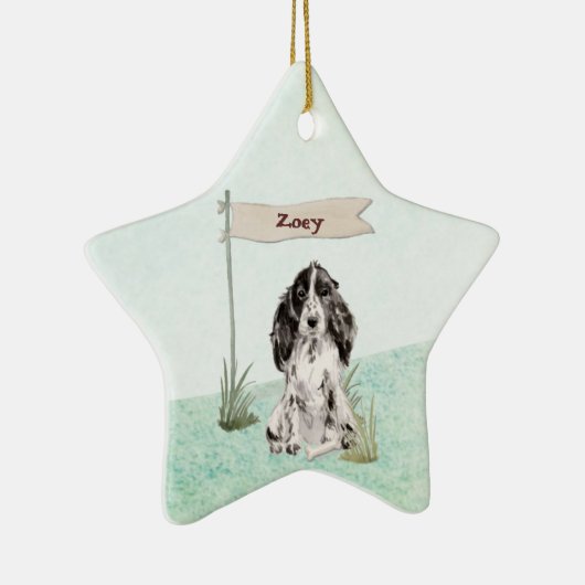 Ornement En Céramique Nom personnalisé Cocker Spaniel Pet Chien (Droite)