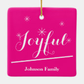 Ornement En Céramique Nom personnalisé de vacances Script Chic Rose chau (Dos)