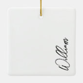 Ornement En Céramique Nom personnalisé du script moderne (Dos)