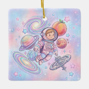 Ornement En Céramique Nom personnalisé Petit Garçon Astronaute Espace Ga