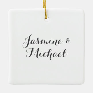 Ornement En Céramique Noms de couple de calligraphie chic adorables 