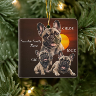 Ornement En Céramique Noms de famille personnalisés de Bouledogue França