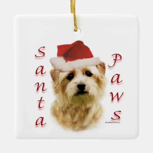 Ornement En Céramique Norfolk Terrier Père Noël Paws (Devant)