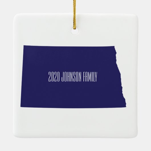 Ornement En Céramique North Dakota Noël personnalisé (Dos)