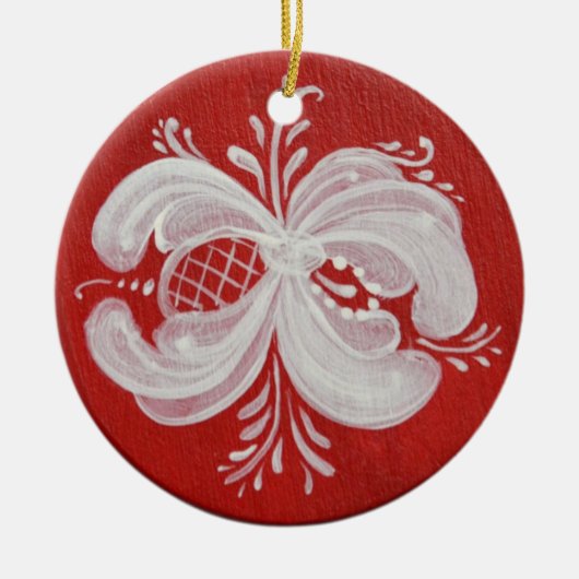 Ornement en céramique norvégien rond (Devant)