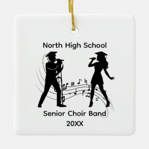 Ornement En Céramique Notes de musique de la chorale des seniors