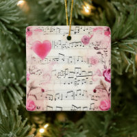 Notes musicales et design Vintage Rose